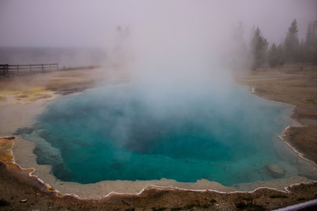 Hot spring in the fog